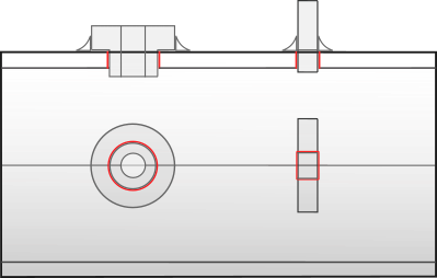 Tube bung and plate attachment feature