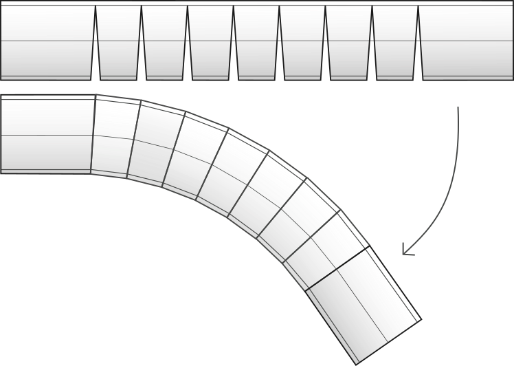 Tube pie-cut feature